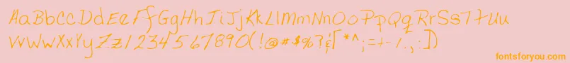Lehn058 Font – Orange Fonts on Pink Background