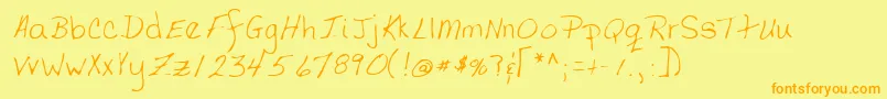 Lehn058 Font – Orange Fonts on Yellow Background