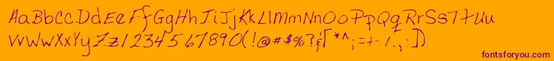 Lehn058-Schriftart – Violette Schriften auf orangefarbenem Hintergrund