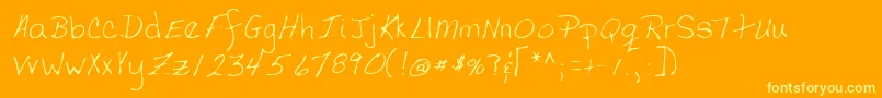 Lehn058 Font – Yellow Fonts on Orange Background