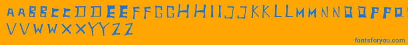 TobyfontInside Font – Blue Fonts on Orange Background