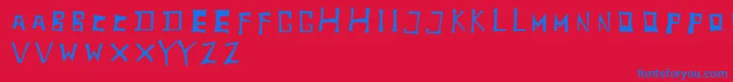 TobyfontInside Font – Blue Fonts on Red Background