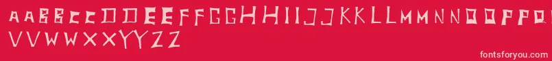 TobyfontInside Font – Pink Fonts on Red Background