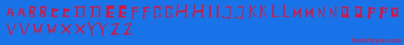 TobyfontInside Font – Red Fonts on Blue Background