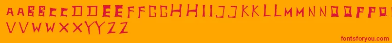TobyfontInside Font – Red Fonts on Orange Background