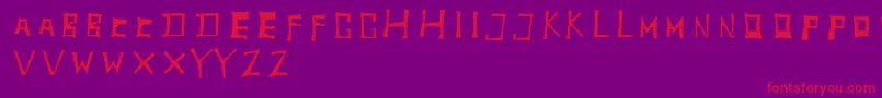 TobyfontInside Font – Red Fonts on Purple Background