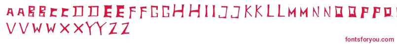 TobyfontInside Font – Red Fonts on White Background