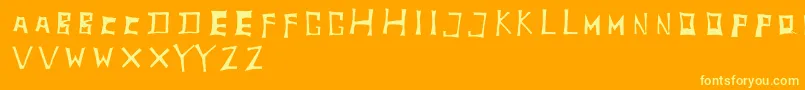 TobyfontInside Font – Yellow Fonts on Orange Background