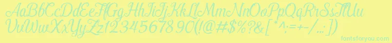 PamegaDemo Font – Green Fonts on Yellow Background