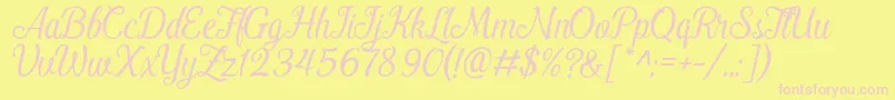 PamegaDemo Font – Pink Fonts on Yellow Background