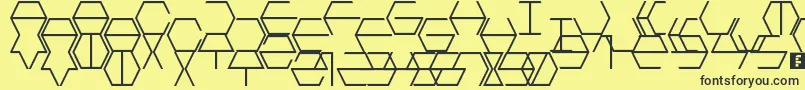HextremumLdr-fontti – mustat fontit keltaisella taustalla