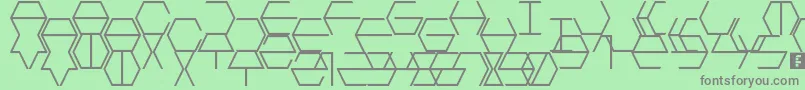 フォントHextremumLdr – 緑の背景に灰色の文字