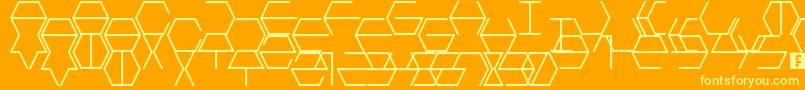 Fonte HextremumLdr – fontes amarelas em um fundo laranja