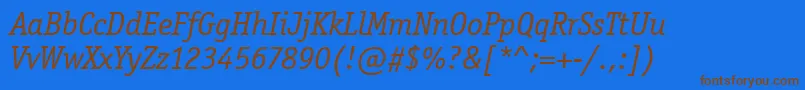 OfficinaSerifItcTtBookita Font – Brown Fonts on Blue Background