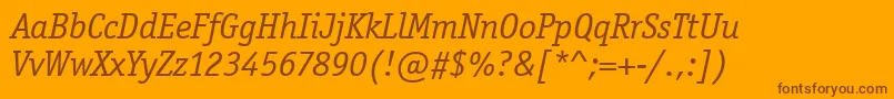 OfficinaSerifItcTtBookita Font – Brown Fonts on Orange Background