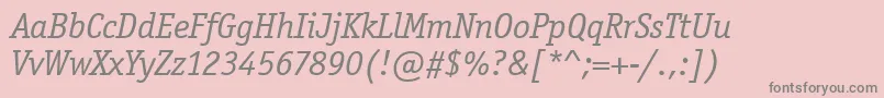 OfficinaSerifItcTtBookita Font – Gray Fonts on Pink Background