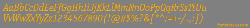 OfficinaSerifItcTtBookita Font – Orange Fonts on Gray Background