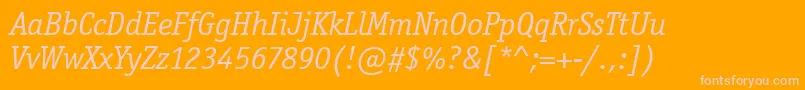 OfficinaSerifItcTtBookita Font – Pink Fonts on Orange Background