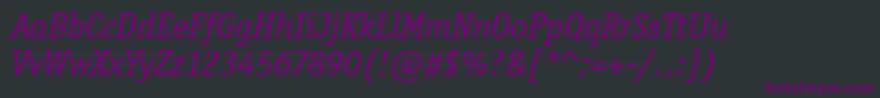 OfficinaSerifItcTtBookita Font – Purple Fonts on Black Background
