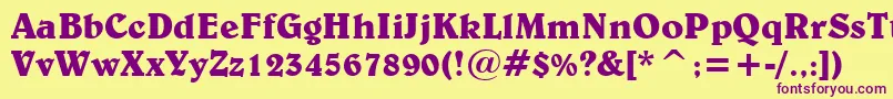 BelweBoldBt Font – Purple Fonts on Yellow Background