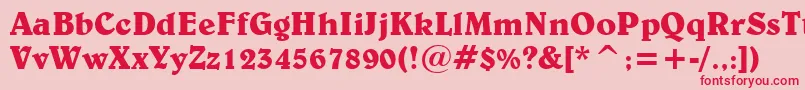 BelweBoldBt-Schriftart – Rote Schriften auf rosa Hintergrund