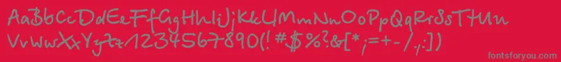 Bts55C Font – Gray Fonts on Red Background