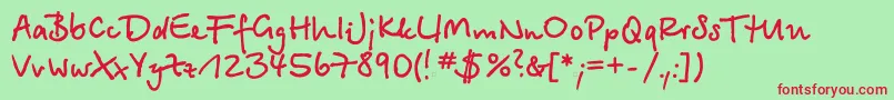 Bts55C Font – Red Fonts on Green Background