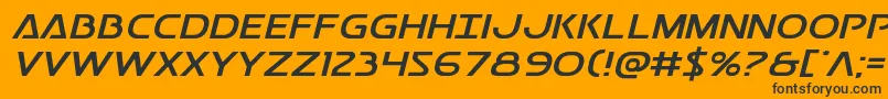 Postmasterexpand-Schriftart – Schwarze Schriften auf orangefarbenem Hintergrund