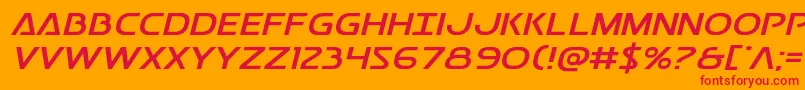 Postmasterexpand-Schriftart – Rote Schriften auf orangefarbenem Hintergrund
