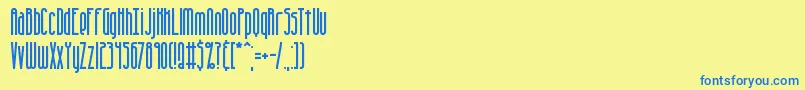 Overhead Font – Blue Fonts on Yellow Background