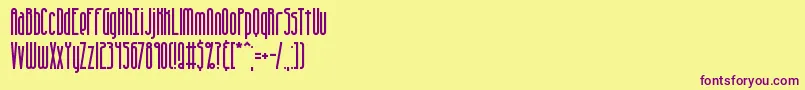 Overhead-Schriftart – Violette Schriften auf gelbem Hintergrund