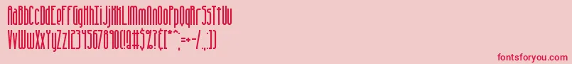 Fonte Overhead – fontes vermelhas em um fundo rosa