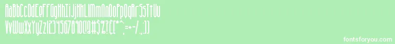 Fonte Overhead – fontes brancas em um fundo verde