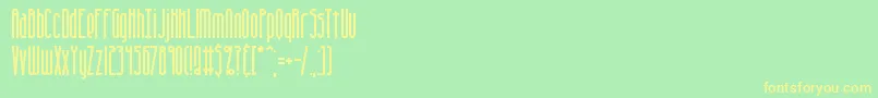 フォントOverhead – 黄色の文字が緑の背景にあります