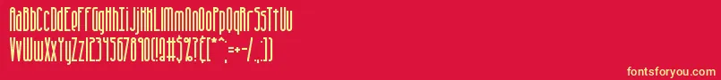 Fonte Overhead – fontes amarelas em um fundo vermelho