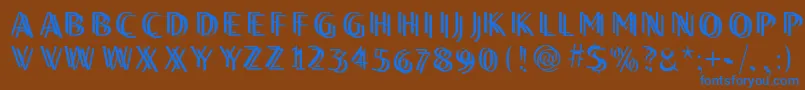 Twilightcaps Font – Blue Fonts on Brown Background