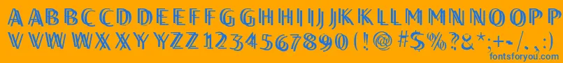 Twilightcaps Font – Blue Fonts on Orange Background