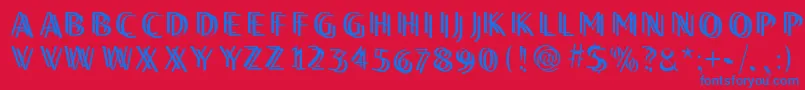 Шрифт Twilightcaps – синие шрифты на красном фоне