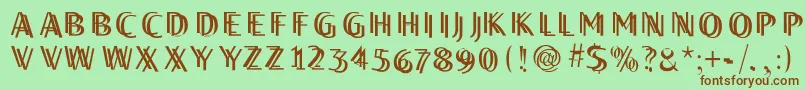 Twilightcaps Font – Brown Fonts on Green Background