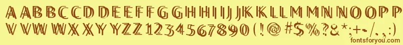 Twilightcaps Font – Brown Fonts on Yellow Background