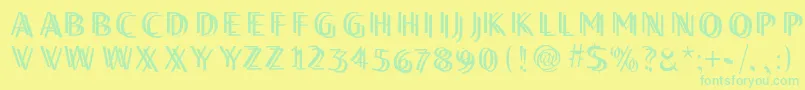 Twilightcaps Font – Green Fonts on Yellow Background