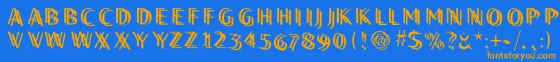 Twilightcaps Font – Orange Fonts on Blue Background