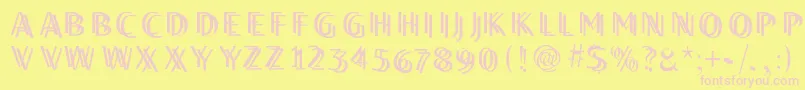 Twilightcaps Font – Pink Fonts on Yellow Background