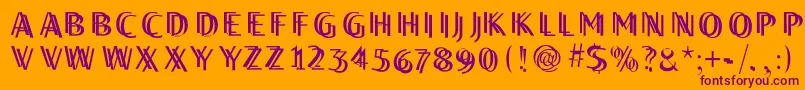 Twilightcaps Font – Purple Fonts on Orange Background