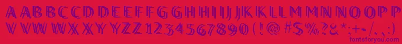 Czcionka Twilightcaps – fioletowe czcionki na czerwonym tle