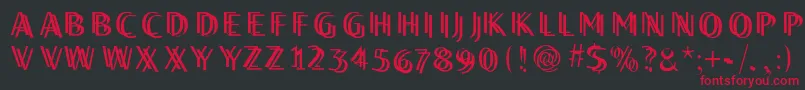 フォントTwilightcaps – 黒い背景に赤い文字