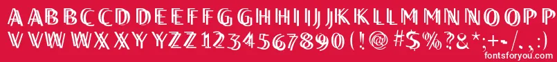 フォントTwilightcaps – 赤い背景に白い文字