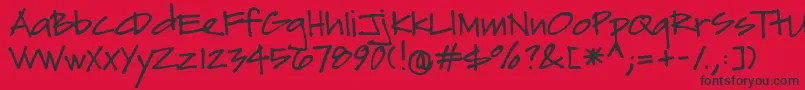 Czcionka Sydfonts – czarne czcionki na czerwonym tle