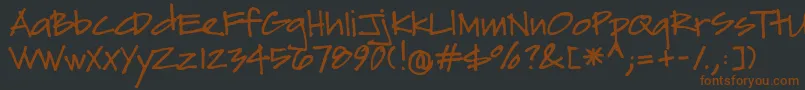 Sydfonts-Schriftart – Braune Schriften auf schwarzem Hintergrund