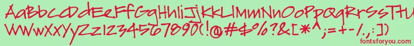 Police Sydfonts – polices rouges sur fond vert